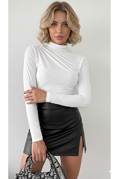 Be Best Γυναικεία λευκή μπλούζα με κορδόνια BE176