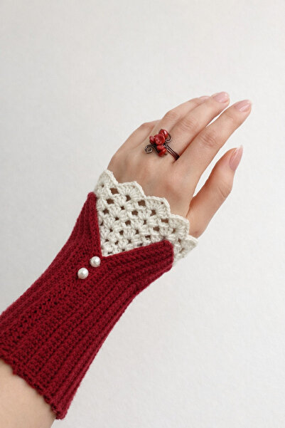 Handmade Vintage Eldiven Örgü Eldiven