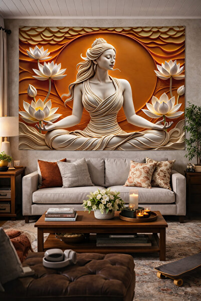 Vendini 3D Görünüm , Canlı renkli Meditasyon Duvar Örtüsü Duvar Halısı Wall T...