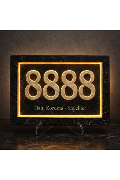 helya marble İlahi Koruma Sayı Sekansı 8 8 8 8 Mermer Tablo