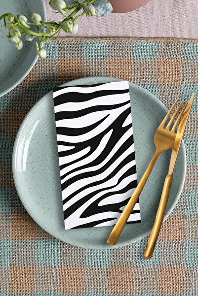 Story مناديل ورقية بيضاء اللون مقاس 33 × 33 سم بنمط حفلات السفاري والزيبرا، 2...