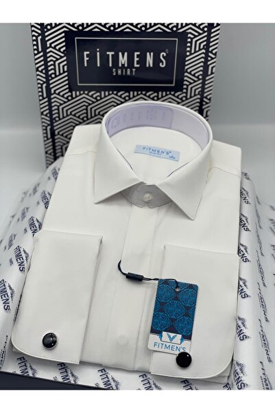 Fitmens Slim Fit Uzun Kol Gizli Düğmeli Likralı Smokin Damatlık Erkek Gömlek ...