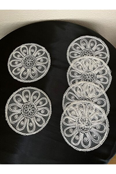 BRL ÇEYİZ HOME 6 قطع من مناديل التول المزخرفة الأنيقة للتقديم مع القهوة