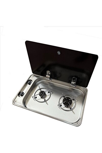 Universal 2 Gözlü Cam Kapaklı Ocak 53 X 32.5 X 10 Cm ÜNİVERSAL Yatek Karavan ...