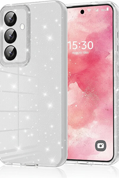 Rivor Samsung Galaxy A24 Compatible Case 3D Camera Protected Silvery Sparklin...