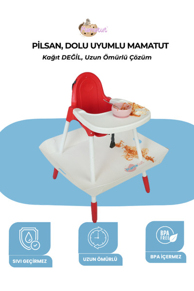 Mamatut Dolu Mama Sandalyesi Uyumlu | Uzun Ömürlü, Su Geçirmez | Sandalye Dah...