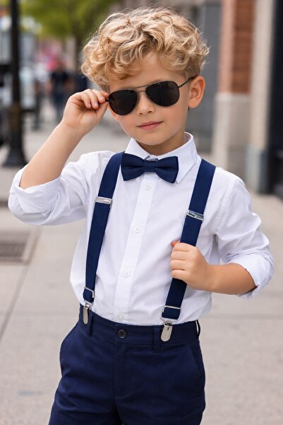 Algitsin O L A Çocuk Pantolon Kemer Papyon Seti 1-10 Yaş Uyumlu