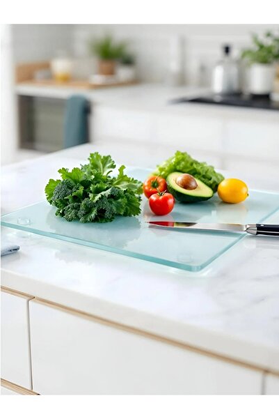 Temperli Cam Kesme & Sunum Tahtası 2'li Set Kaymaz IsıyaD 25x35-30x40 4mm Şeffaf