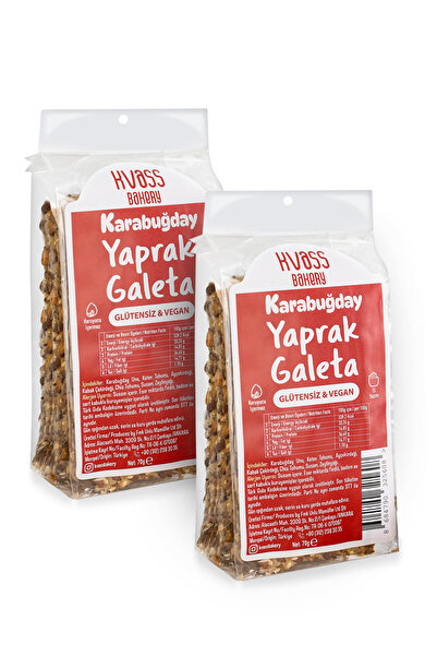 Kvass Bakery 2'li Glütensiz Yaprak Galeta Karabuğdaylı 70g • Glütensiz • Vega...