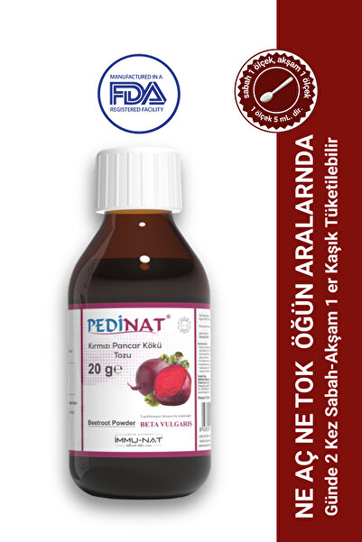 İmmu-Nat Pedinat Kırmızı Pancar Kökü Tozu 3 X 20gr - Takviye Edici Gıda