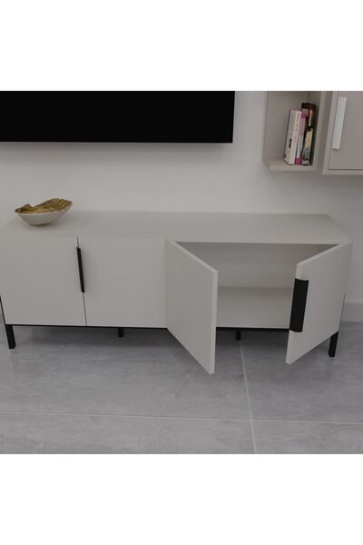 yapı ustam Mdflam Tasarım Tv Ünitesi Gri Konsol Tv Ünitesi 142x36x55h Cm