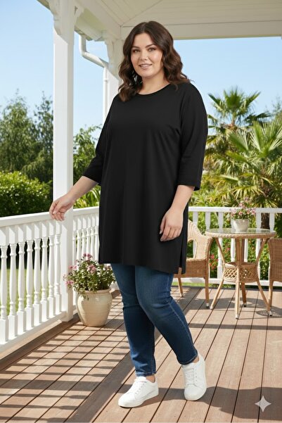 elma abone Plus Size Combed Tunic