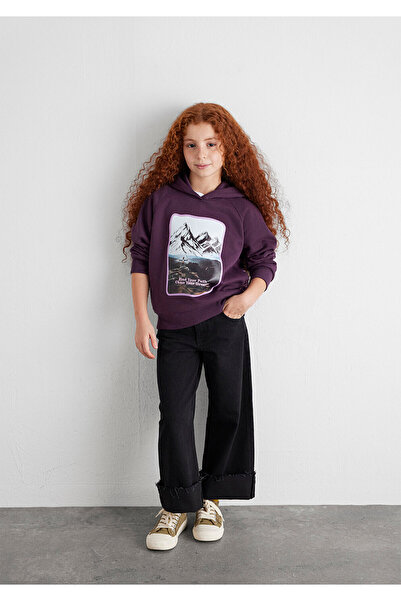 Mavi cu imprimeu Purple Swea tricou 7S10154-70635