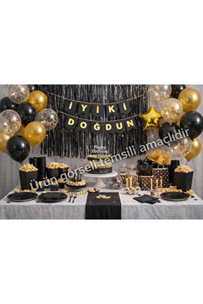 Roll-Up Kutlama Atölyesi Doğum Günü Seti (Tabak,Çatal,Bardak,Banner,Mısır Kut...