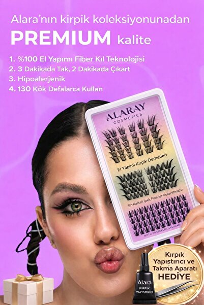 alaraycosmetics TAKMA DEMET İPEK KIRPIK SETİ (MANGA ANIME COSPLAY) 3 FARKLI S...