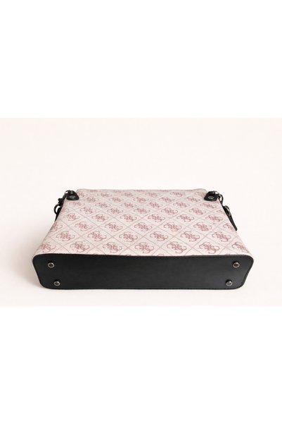 ZERVA QUEEN Monogram Patterned Hand and Shoulder Bag - Stylish and Classic Daily Shoulder Bag with Logo (Powder Pink)