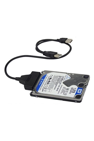 Derwell Yeni 2026 Çift Usb 2.0 Sata 22 Pin 2.5 Inç Sabit Disk Hdd Adaptörü Dönüştürücü Seri Ssd Kablosu