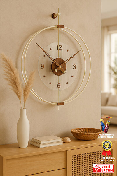 Wallover Design XL Boy Rosa Bej/Ceviz Premium – Çift Çemberli Kırılmaz Camlı ...