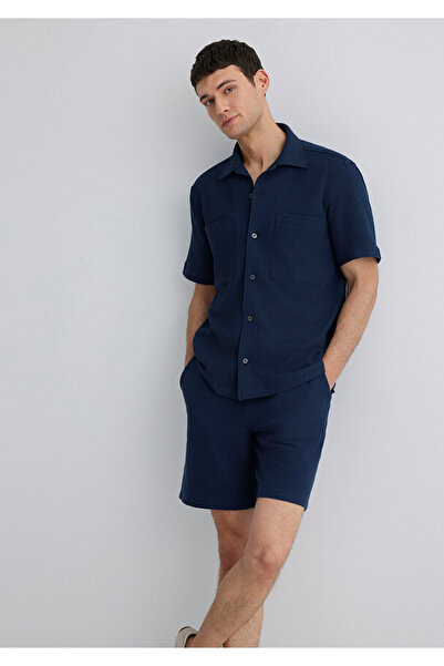 Mavi Short Sleeve Navy Blue Shirt Loose Fit / Loose Relaxed Cut 0211530-70492