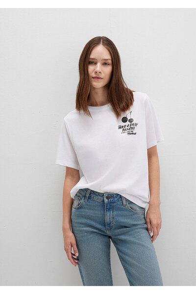 Mavi Τυπωμένο λευκό μπλουζάκι Regular Fit / Normal Cut 1613484-620