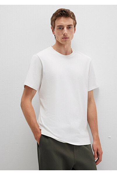 Mavi Tricou de bază alb cu gât rotund Regular Fit / Regular Cut 0612863-70057