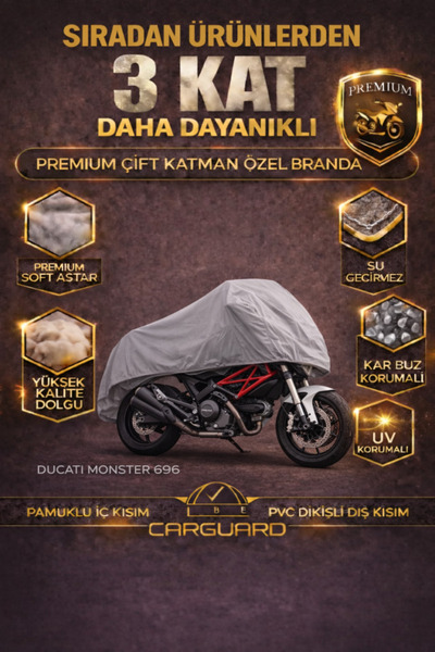 CarGuard Ducati Monster 696 Corded Motorcycle Tarpaulin Tent Cover - Miflon