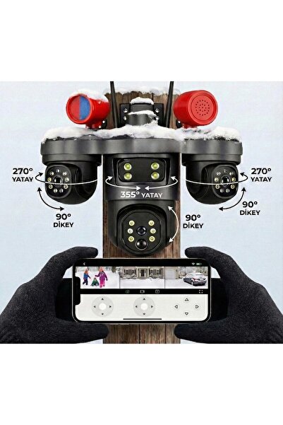 Opticam OC-55W 3 KAMERA FULL MOTORLU UZAKTAN DÖNEN WİFİ KAMERA