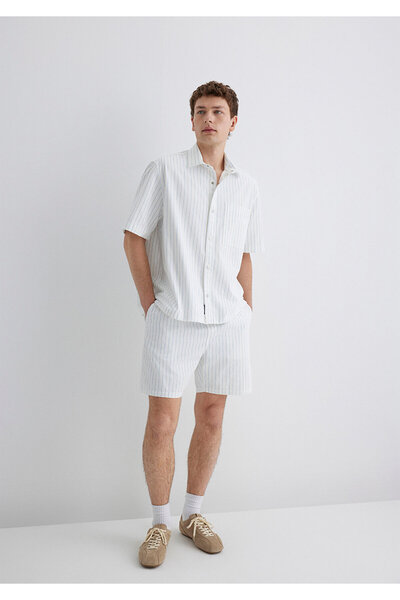 Mavi Striped White Shorts 0410261-85440