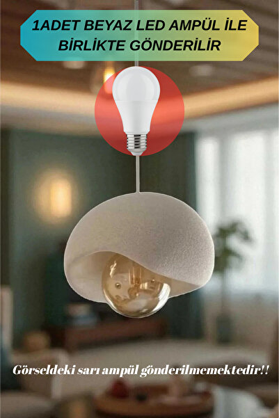 3DreaMaker Tekli Sarkıt Avize Rustik E27 Modern Avize Bohem Beton Görünüm (Be...