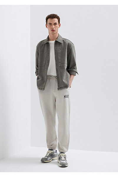 Mavi Baskılı Erkek Gri Eşofman Altı - M0010207-70074