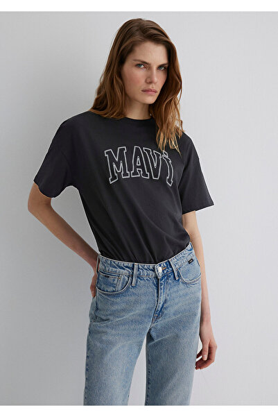 Mavi Logo Baskılı Siyah Tişört Regular Fit / Normal Kesim 1611193-900