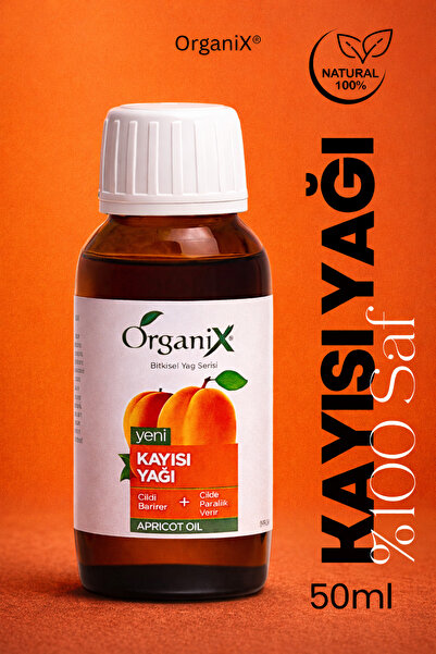 Organix Kayısı Yağı Soğuk Sıkım 50 ml - % 100 Doğal Nemlendirici, Yüz Vücut S...