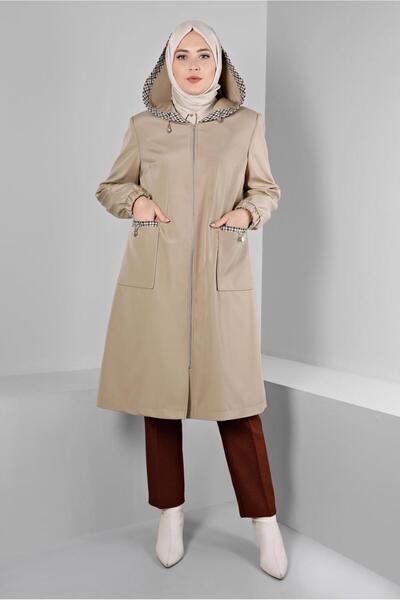 Alvina OMUZLARI VATKALI KAPÜŞONLU TRENCKOT 10695