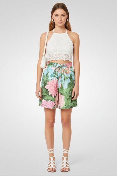 Gant شورت نسائي أساسي مزهر، متعدد الألوان