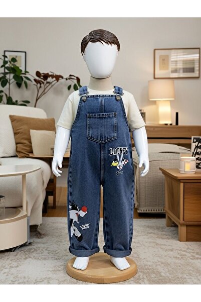 Mişsa Bebe Erkek çocuk kot salopet tulum