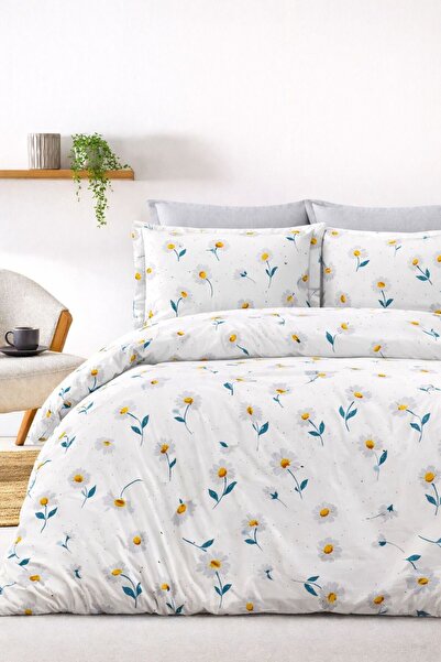 Always طقم غطاء لحاف مزدوج الجوانب مع شرائط مطاطية من سيليم وايت