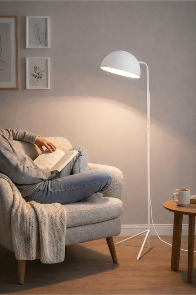 HOMİNG Nord Tasarım Metal Beyaz Mantar Başlık Lambader