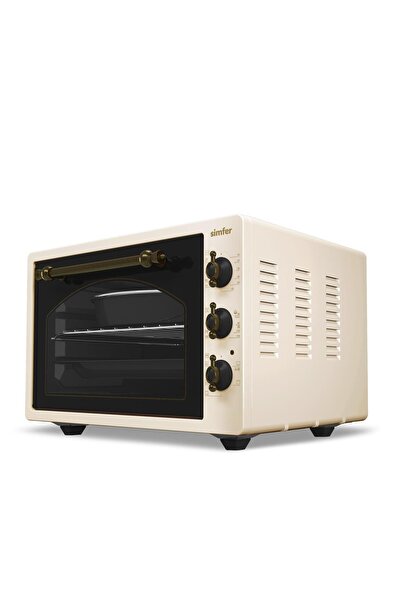 Simfer 4295 Retro Bej 42LT Turbo Fan Mini/Midi Fırın – 6 Fonksiyon, Yoğurt Yapma & Buz Çözme Özellikli