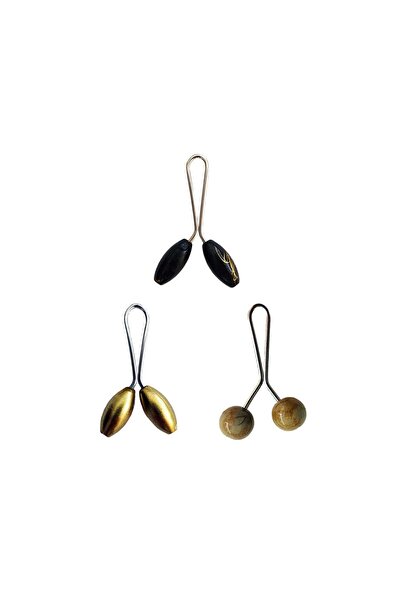 maarketim 3 bucăți hijab muștar galben eșarfă neagră și agrafă pentru șal