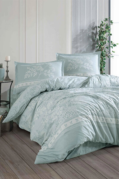 Clasy Set de lenjerie de pat dublu Ranforce 100% bumbac DEVLİN V1 MINT