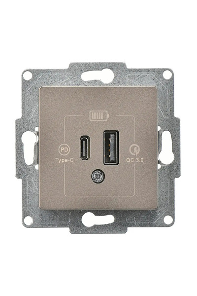 Günsan Eqona Radius Neoline 2 Çıkışlı USB Şarj Prizi, 20W, Type C + Type A, M...