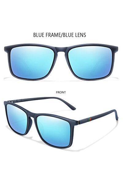 Choice4 نظارات شمسية فاخرة مربعة الشكل بتصميم كلاسيكي مستقطبة من طراز E4، منا...