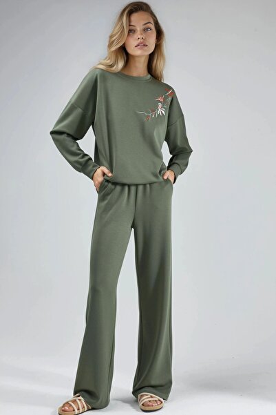 Hiccup Бродирана велосипедна блуза с качулка и панталони с прав крак Двукомпо...