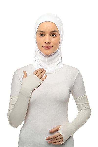 Altobeh Mânecă Hijab din bumbac pieptănat, cu degete tăiate, interconectată -...