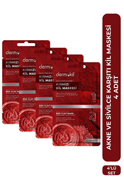 Dermokil Akne Ve Siyah Nokta Karşıtı Kil Maskesi 4'lü Set