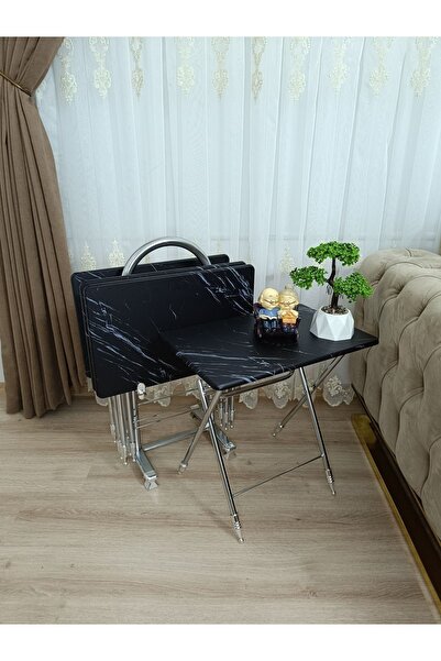 EVKO MOBİLYA Çanta Zigon Sehpa, 4'lü Sehpa, Zigon Sehpa, Servis Sehpası, Mdf ...