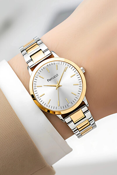 Ferrucci Fc.13070M Steel Cord Steel Case Women Wristwatch, Bracelet Gift Silv...