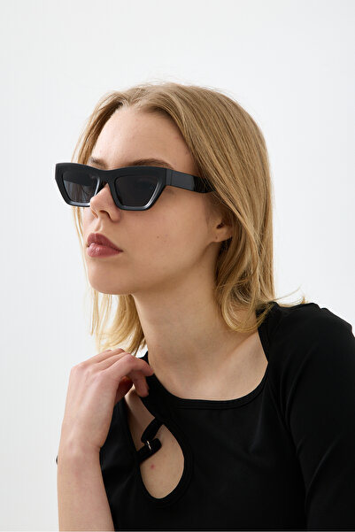 Chunky Frame نظارات شمسية سوداء هندسية للجنسين من سيتس