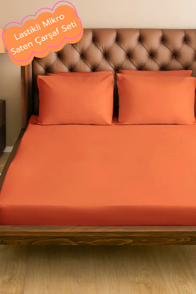 Arte Cotone Satin Elastic Fitted Double Bed Sheet Set +2 Pillowcases |   Feature