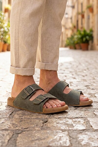 GEZER Men's Summer Faux Leather Two Buckle Adjustable Comfortable Sole Daily ...